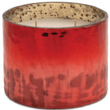 4" White Cranberry Scented Two Wick Candle In Red Distressed Frosted Glass Holder - Homeroots - Flyclothing LLC