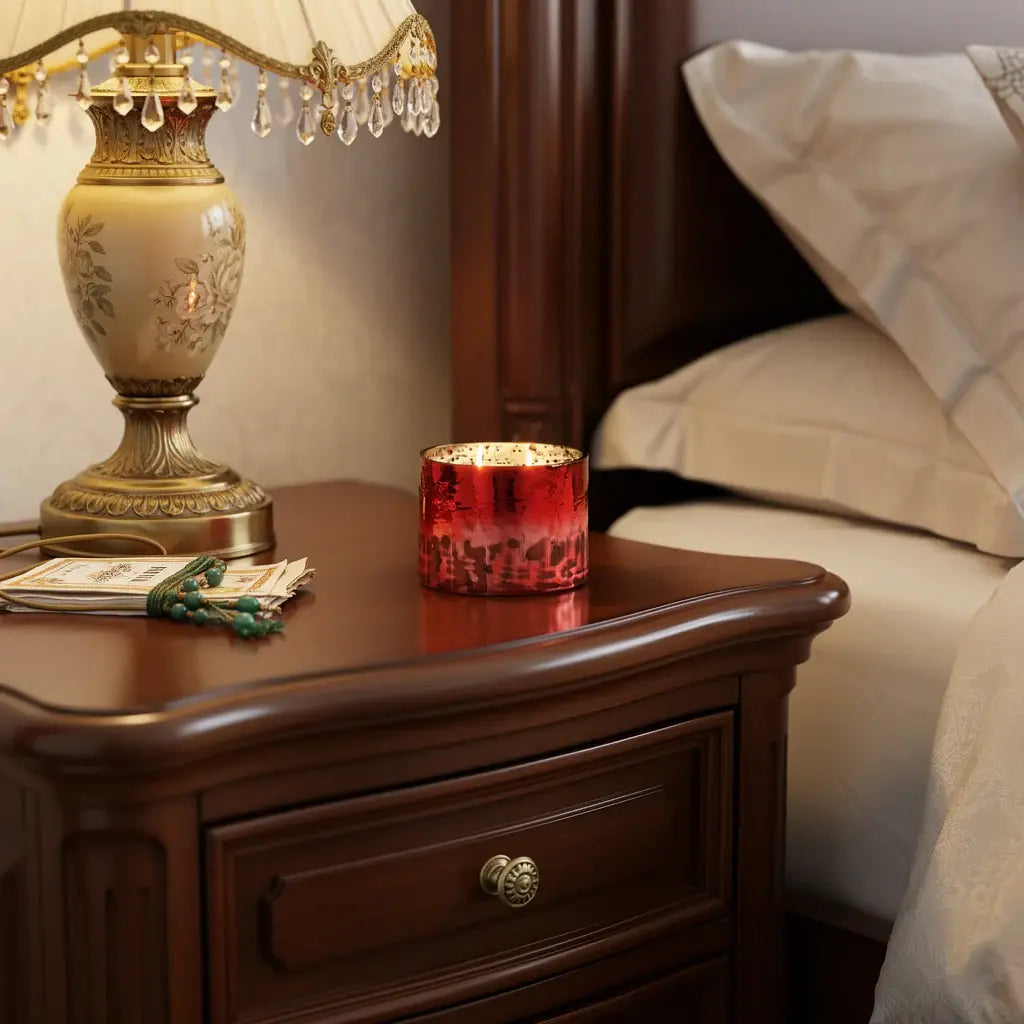 4" White Cranberry Scented Two Wick Candle In Red Distressed Frosted Glass Holder - Homeroots - Flyclothing LLC