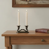 Set of Two Beige Flameless Taper Candles - Homeroots - Flyclothing LLC
