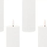 Set of Four White Unscented Candle Flameless Pillar Candles - Homeroots - Flyclothing LLC