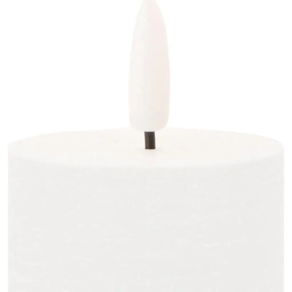 Set of Four White Unscented Candle Flameless Pillar Candles - Homeroots - Flyclothing LLC