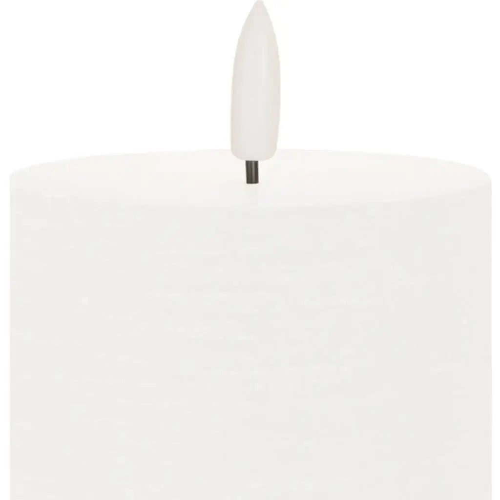 Set of Two White Unscented Candle Flameless Pillar Candles - Homeroots - Flyclothing LLC