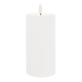 Set of Two White Unscented Candle Flameless Pillar Candles - Homeroots - Flyclothing LLC