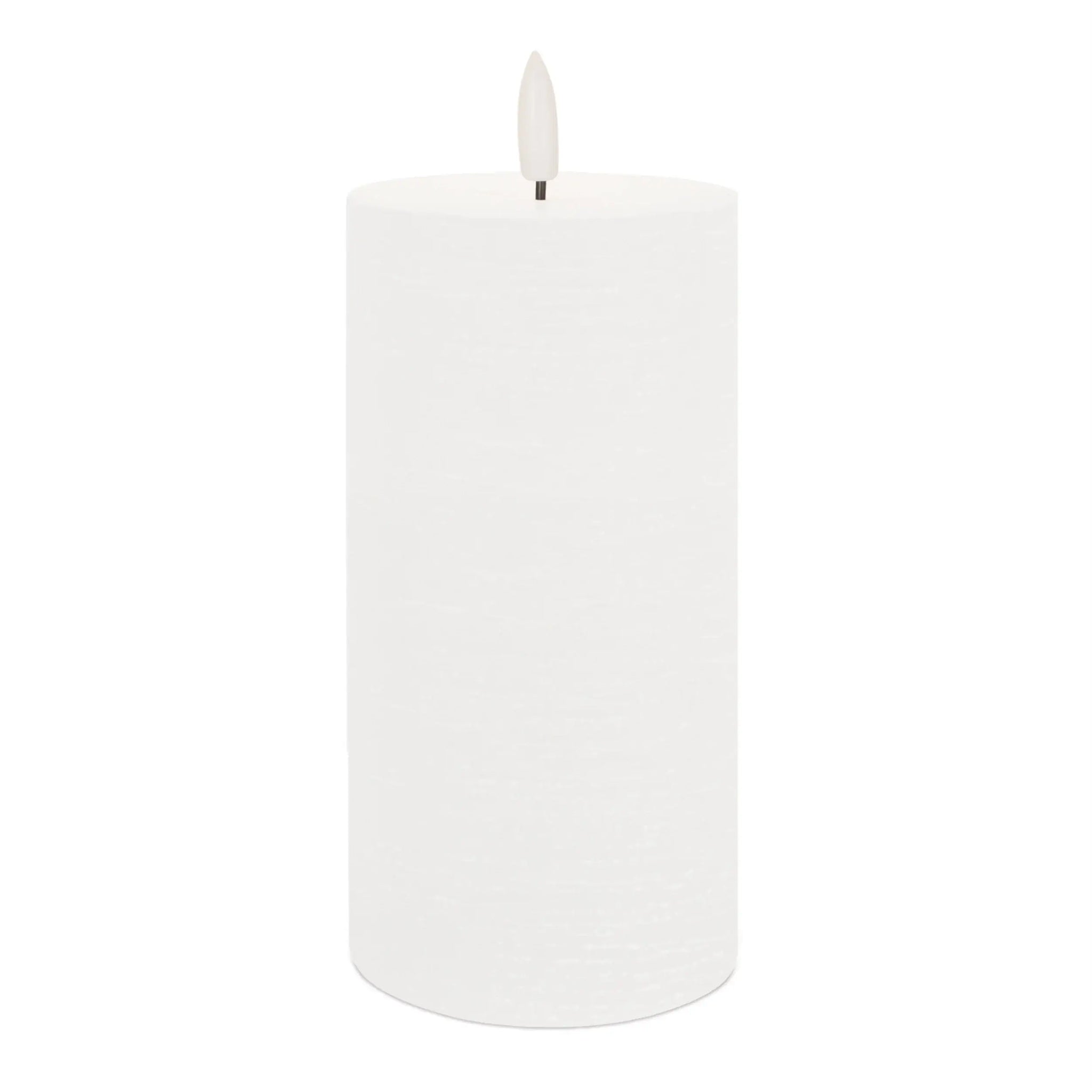 Set of Two White Unscented Candle Flameless Pillar Candles - Homeroots - Flyclothing LLC