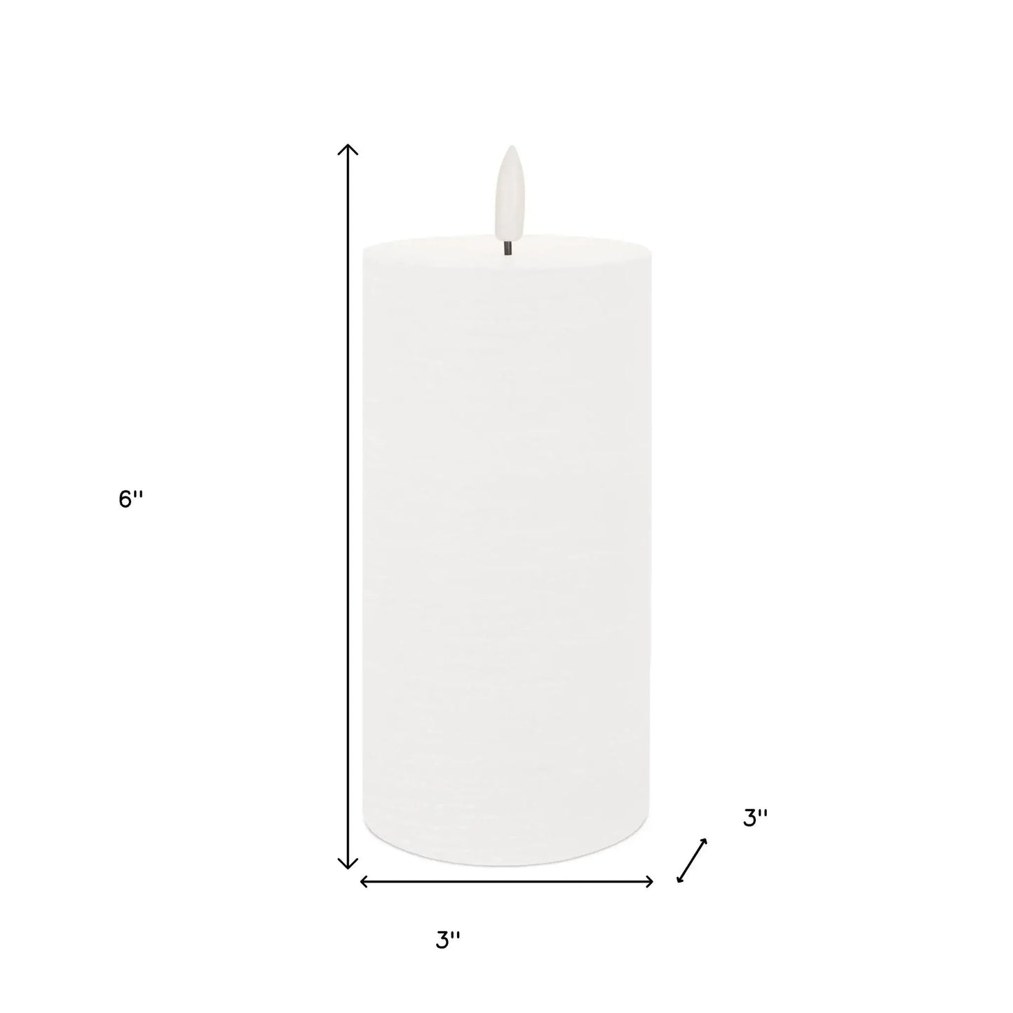 Set of Two White Unscented Candle Flameless Pillar Candles - Homeroots - Flyclothing LLC