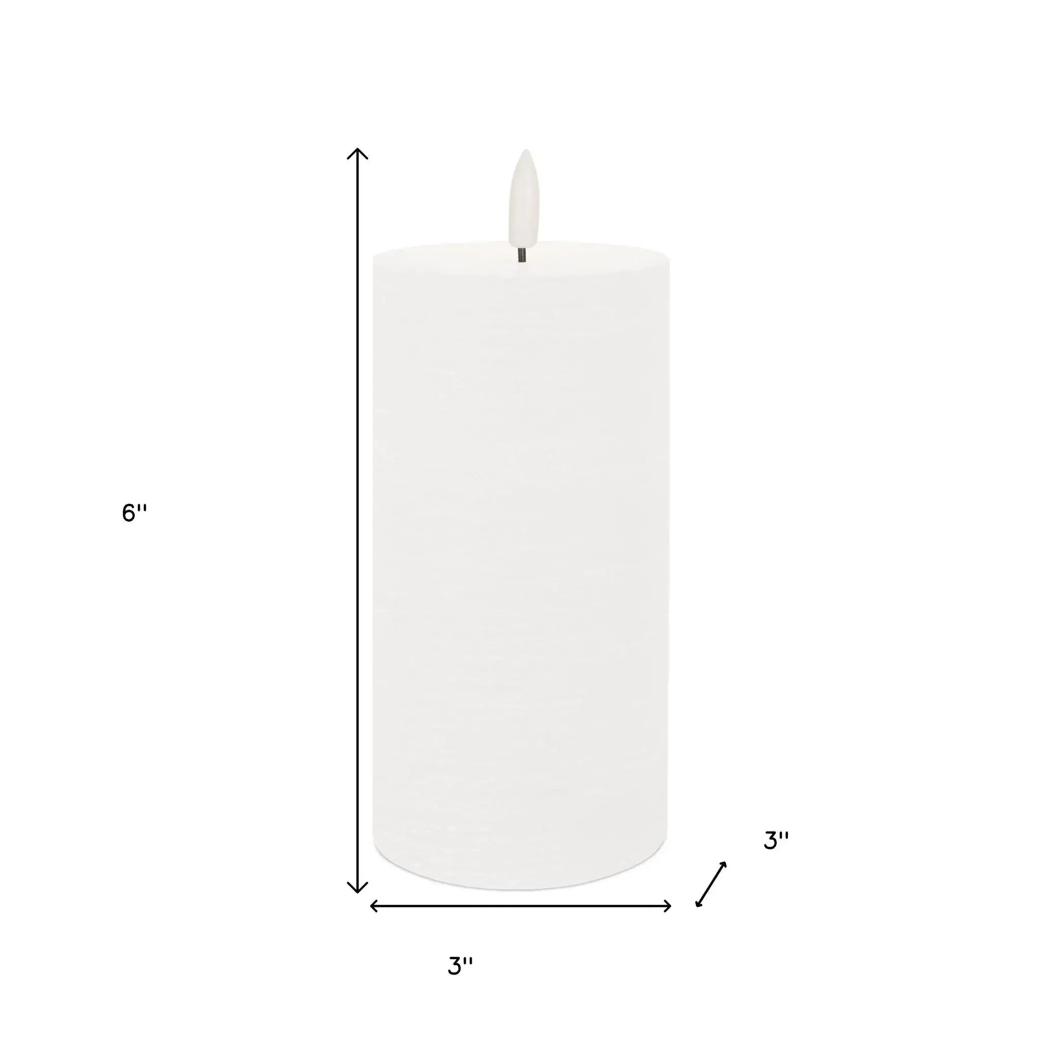 Set of Two White Unscented Candle Flameless Pillar Candles - Homeroots - Flyclothing LLC