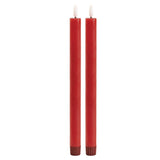 Set of Two Red Unscented Candle Flameless Taper Candles - Homeroots - Flyclothing LLC