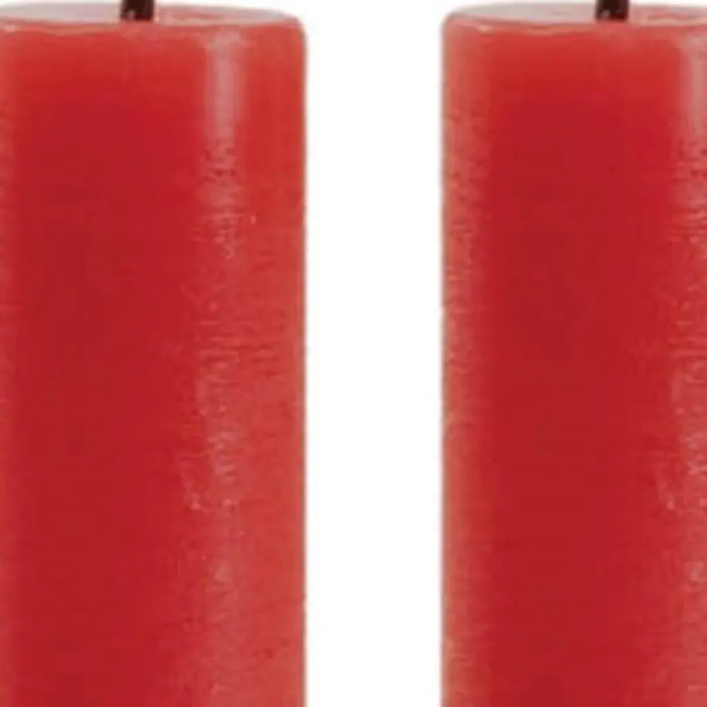 Set of Two Red Unscented Candle Flameless Taper Candles - Homeroots - Flyclothing LLC