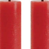 Set of Two Red Unscented Candle Flameless Taper Candles - Homeroots - Flyclothing LLC