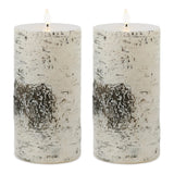 Set of Two Brown And Off White Unscented Candle Flameless Pillar Candles - Homeroots - Flyclothing LLC