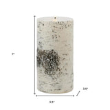 Set of Two Brown And Off White Unscented Candle Flameless Pillar Candles - Homeroots - Flyclothing LLC