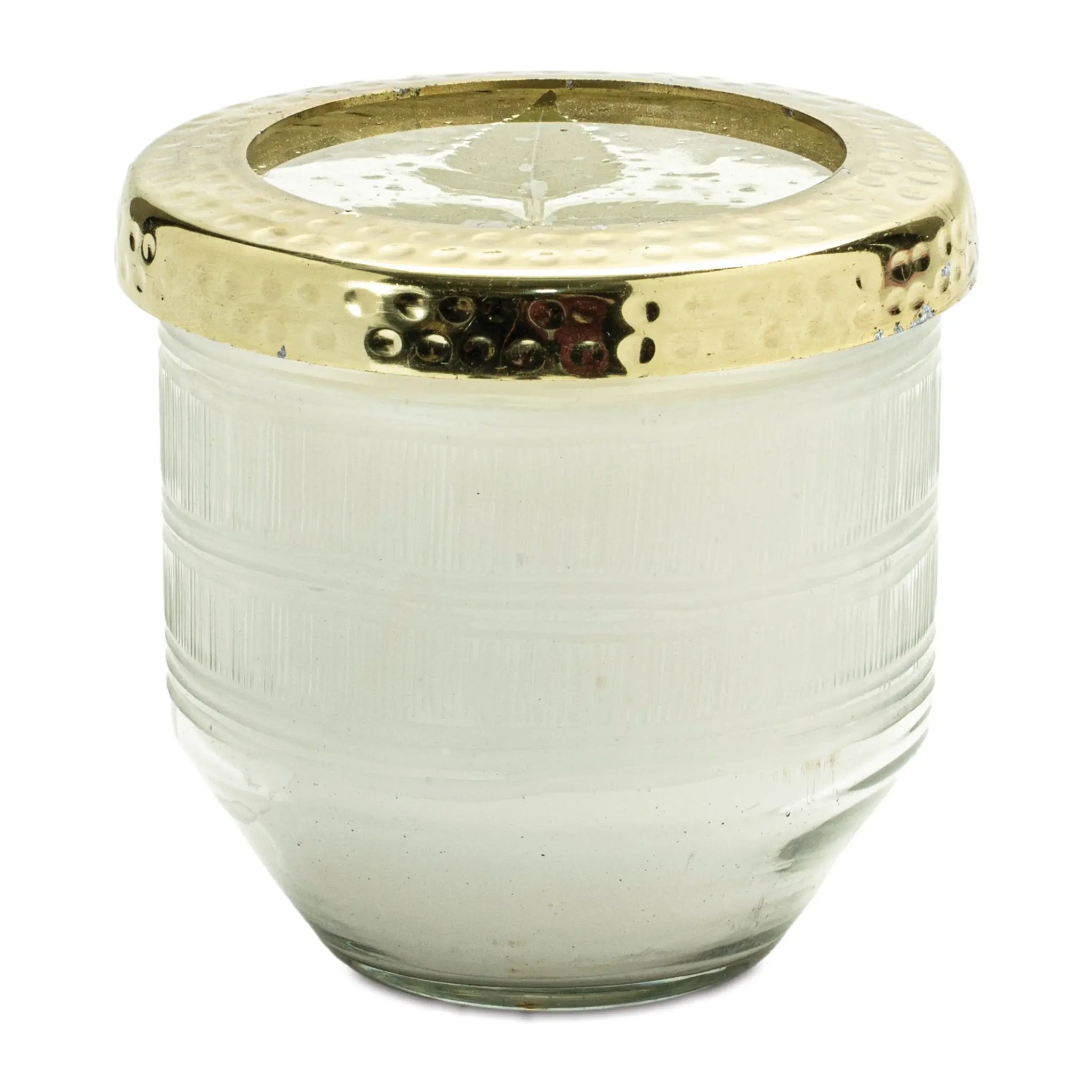 4" White Currant Scented Two Wick Candle In Clear And Gold Glass Holder - Homeroots - Flyclothing LLC