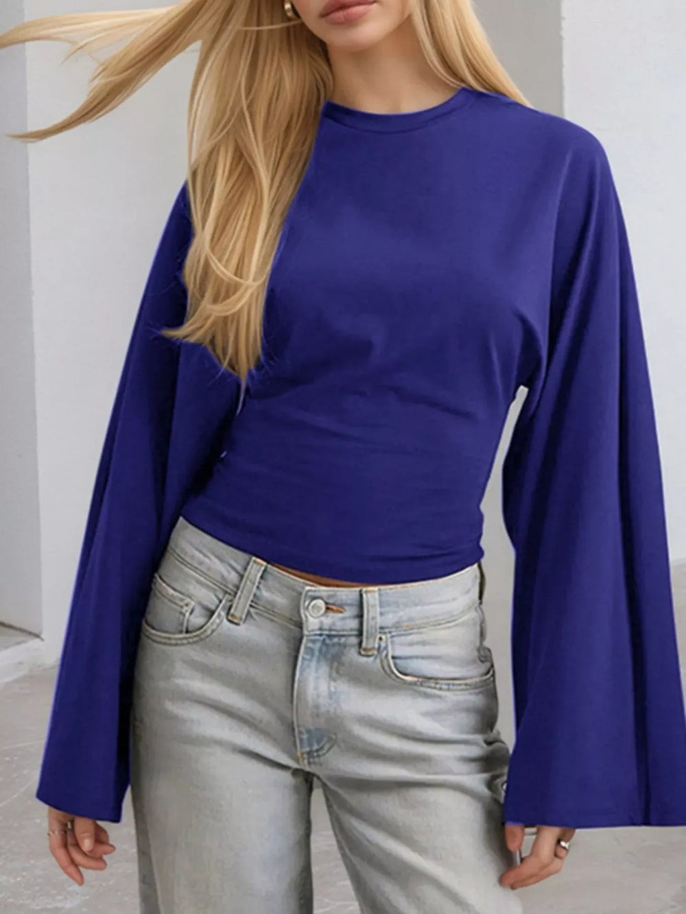 Full Size Long Sleeve Fitted T-Shirt Plus Size - Trendsi - Flyclothing LLC