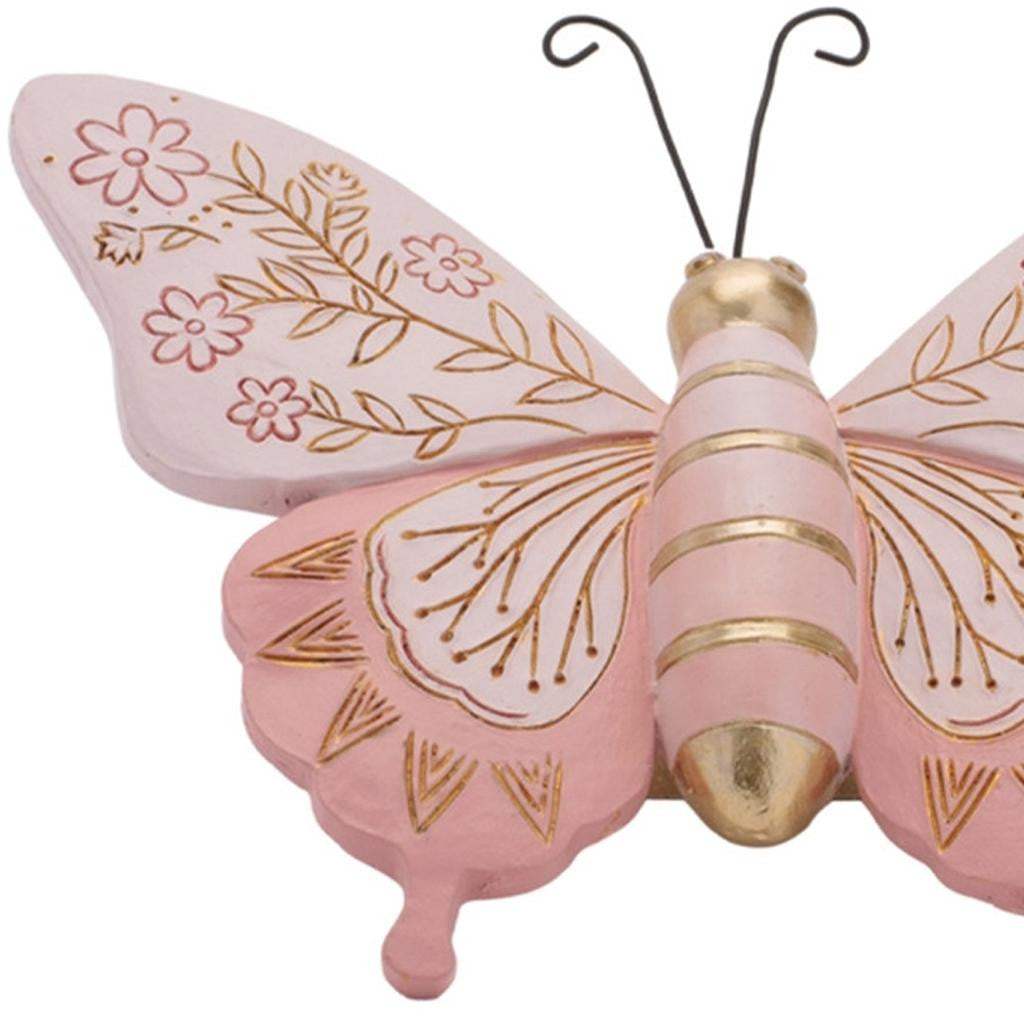 Set of Four Pink And Green Polyresin Butterfly And Dragonfly Figurines - HomeRoots - Flyclothing LLC