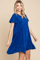Culture Code Full Size Short Sleeve Ruffled Asymmetric Hem Dress - Trendsi
