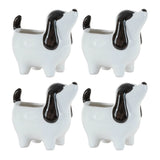 Set of Four Black And White Polyresin Dog Planters - Homeroots - Flyclothing LLC