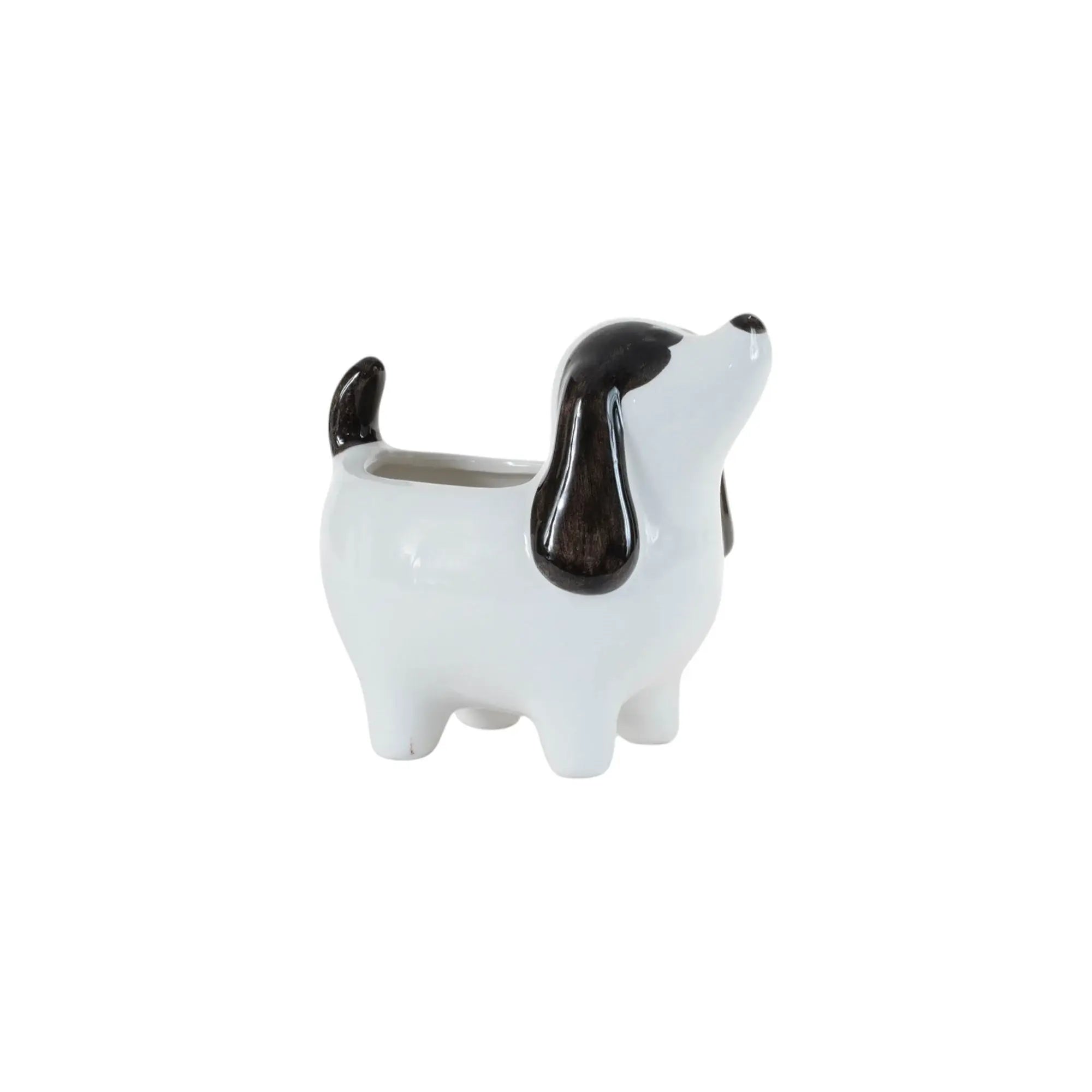 Set of Four Black And White Polyresin Dog Planters - Homeroots - Flyclothing LLC