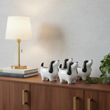 Set of Four Black And White Polyresin Dog Planters - Homeroots - Flyclothing LLC