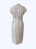 Striped Tie Waist Short Sleeve Dress - Trendsi - Flyclothing LLC