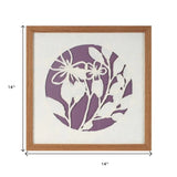 Set Of Two Purple And White Floral Brown Framed Wall Art - Homeroots - Flyclothing LLC