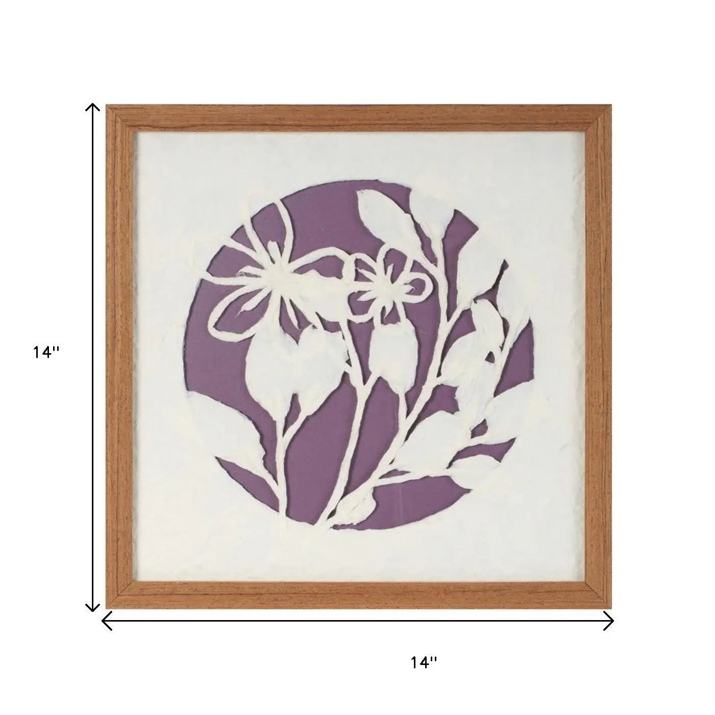 Set Of Two Purple And White Floral Brown Framed Wall Art - Homeroots - Flyclothing LLC