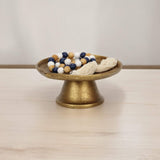 8" Antiqued Gold Cast Iron Hammered Round Riser Tray - HomeRoots - Flyclothing LLC
