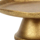 8" Antiqued Gold Cast Iron Hammered Round Riser Tray - HomeRoots - Flyclothing LLC