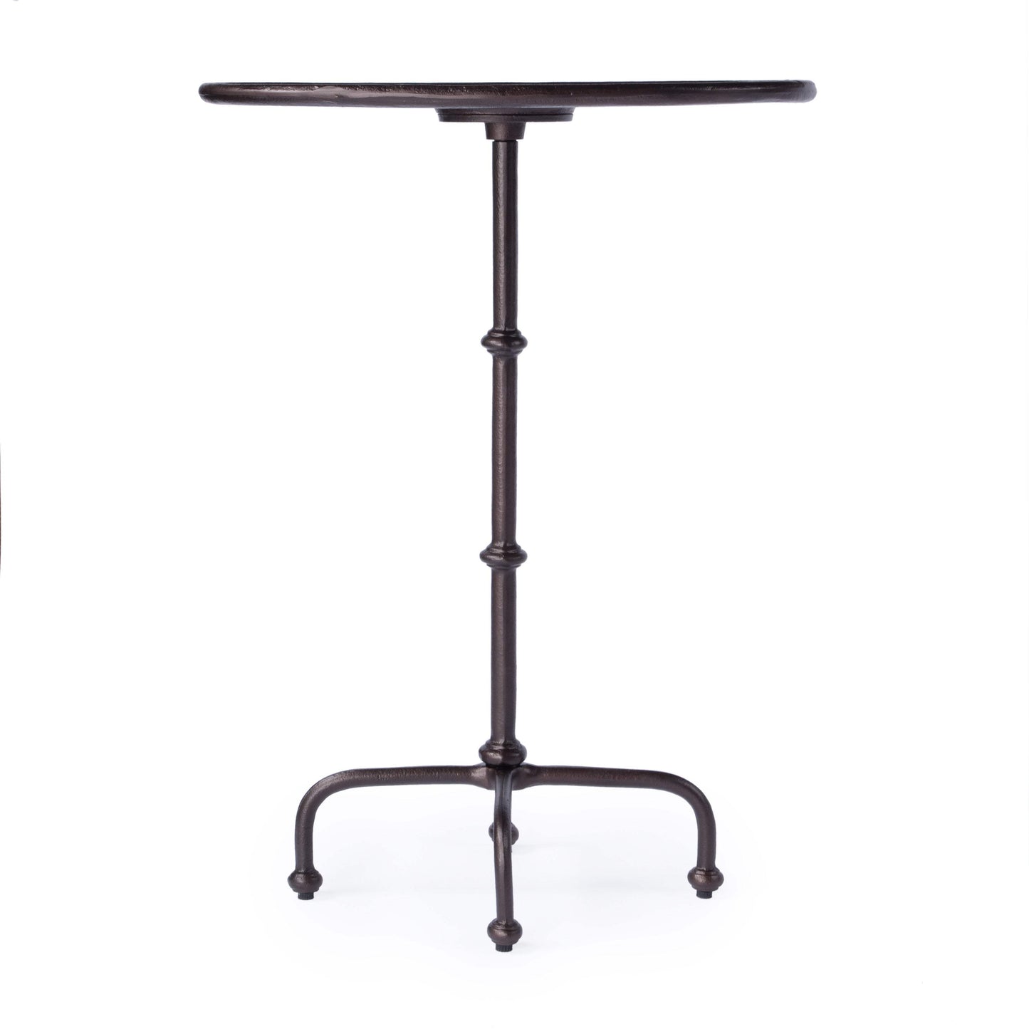 20" Black Aluminum Oval Outdoor Pedestal Side Table - HomeRoots - Flyclothing LLC