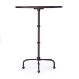 20" Black Aluminum Oval Outdoor Pedestal Side Table - HomeRoots - Flyclothing LLC