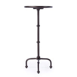 20" Black Aluminum Oval Outdoor Pedestal Side Table - HomeRoots - Flyclothing LLC