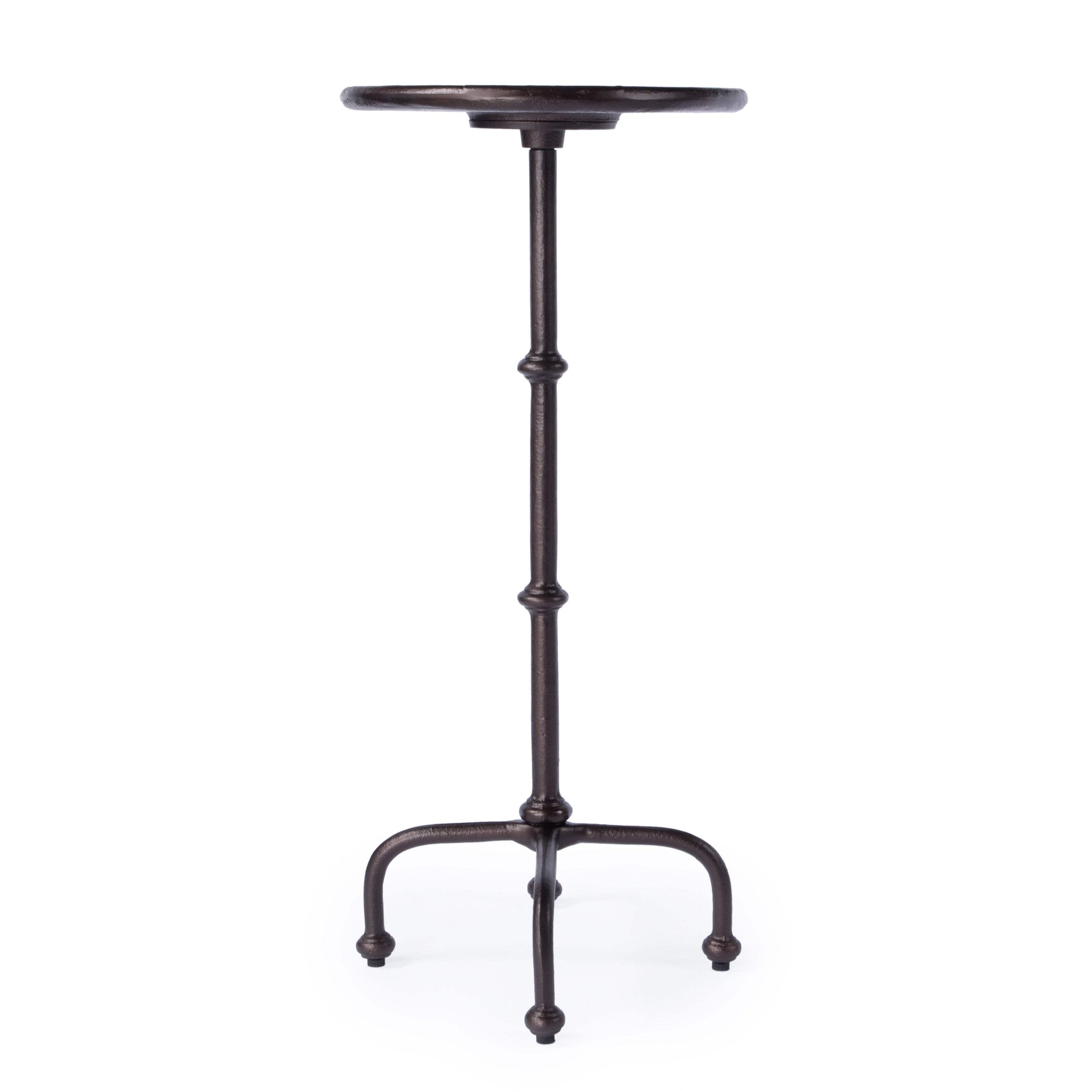 20" Black Aluminum Oval Outdoor Pedestal Side Table - HomeRoots - Flyclothing LLC