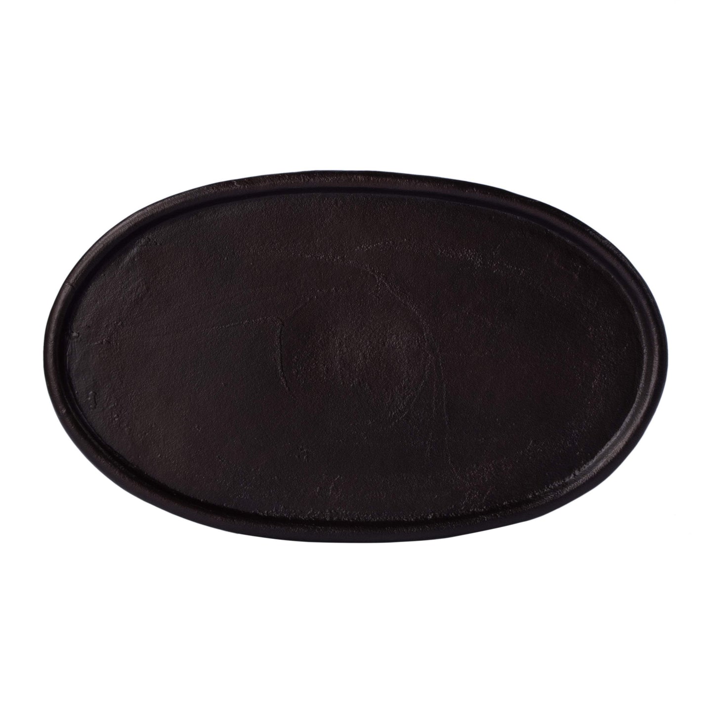 20" Black Aluminum Oval Outdoor Pedestal Side Table - HomeRoots - Flyclothing LLC