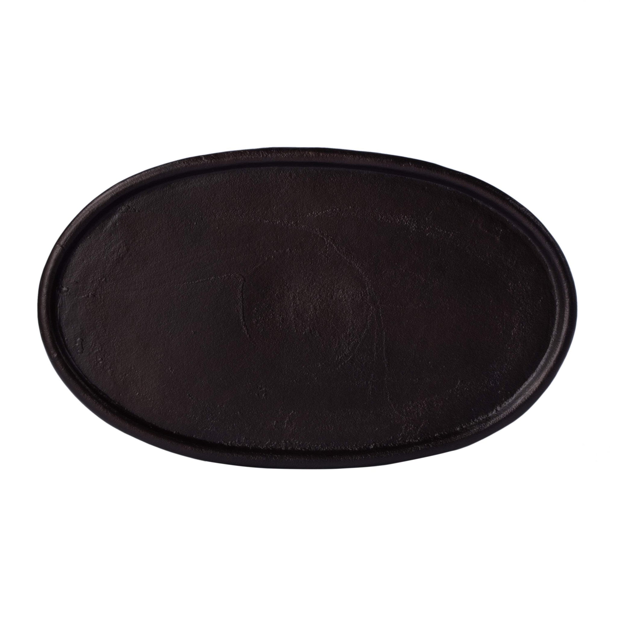 20" Black Aluminum Oval Outdoor Pedestal Side Table - HomeRoots - Flyclothing LLC