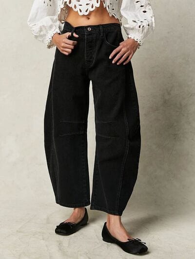 Wide Leg Jeans with Pockets - Trendsi
