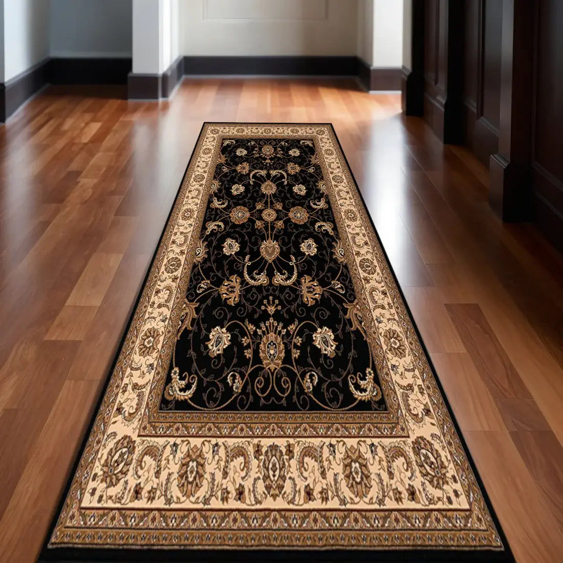 12' Red And Black Oriental Runner Rug - Homeroots - Flyclothing LLC