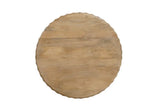 Two Piece Natural Solid Wood Round Drum Coffee And End Table Set - Homeroots - Flyclothing LLC