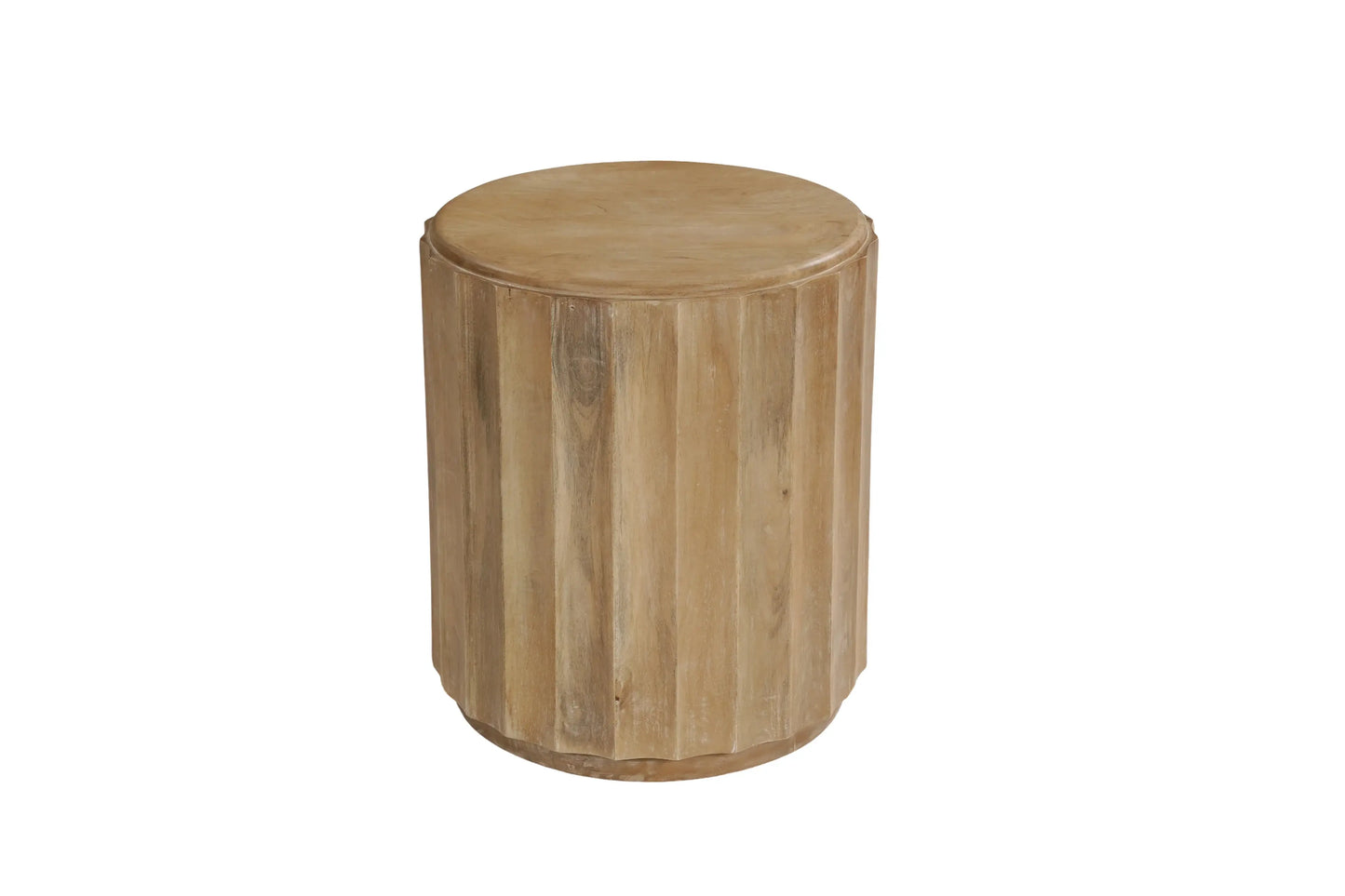 23" Brown Solid Wood Round Block End Table - Homeroots - Flyclothing LLC