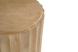23" Brown Solid Wood Round Block End Table - Homeroots - Flyclothing LLC