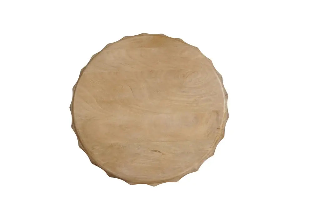 23" Brown Solid Wood Round Block End Table - Homeroots - Flyclothing LLC