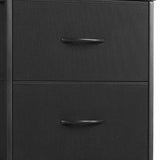 18" Black Fabric Wood and Metal Four Drawer Lingerie Chest - HomeRoots - Flyclothing LLC