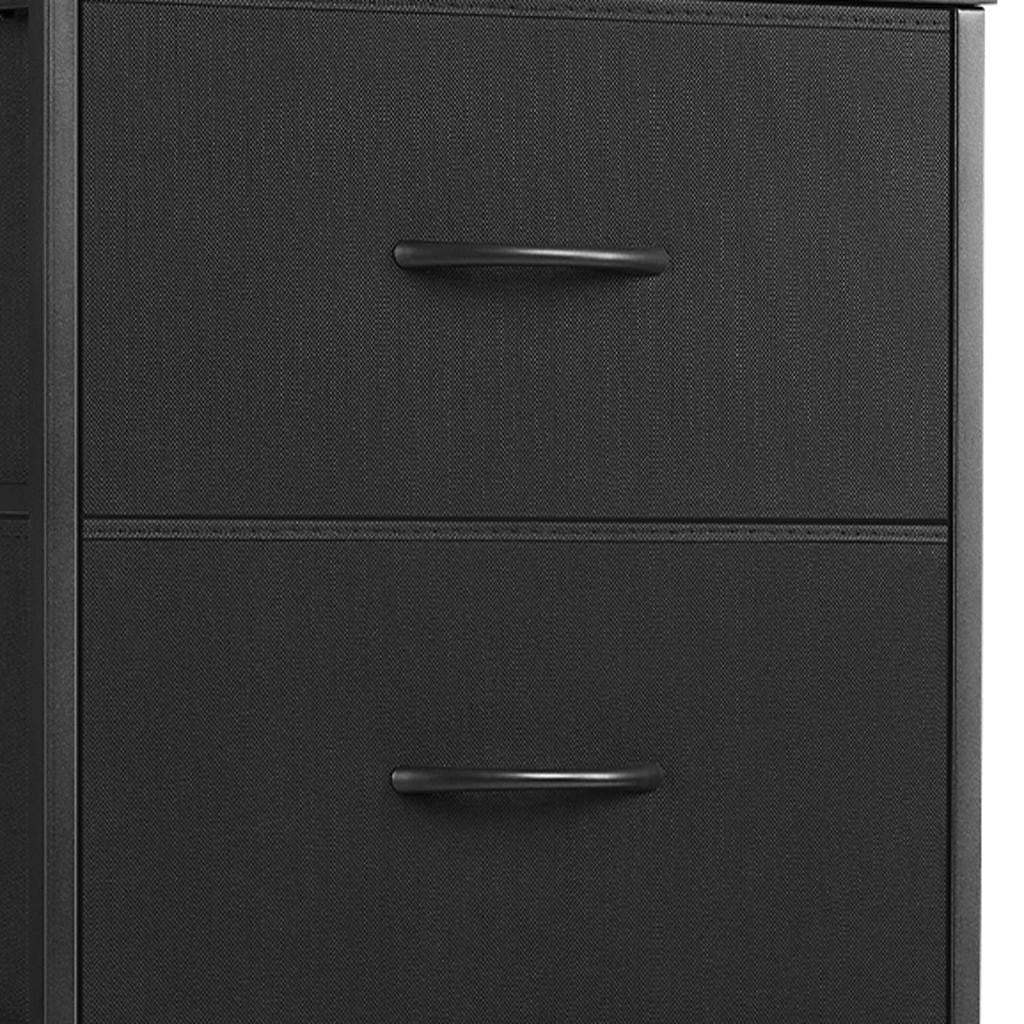 18" Black Fabric Wood and Metal Four Drawer Lingerie Chest - HomeRoots - Flyclothing LLC