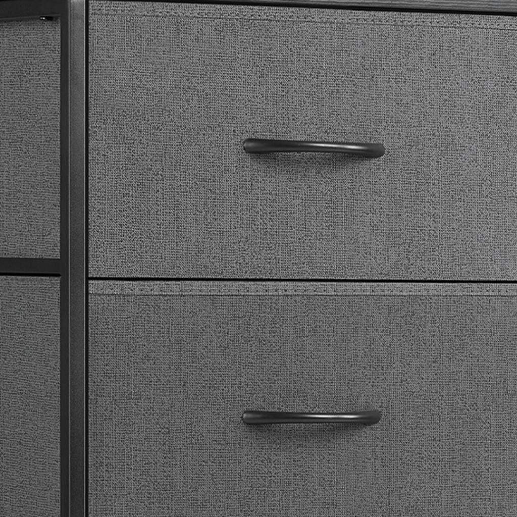 18" Black And Gray Fabric Wood And Metal Four Drawer Dresser - HomeRoots - Flyclothing LLC