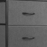 18" Black And Gray Fabric Wood And Metal Four Drawer Dresser - HomeRoots - Flyclothing LLC