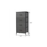 18" Black And Gray Fabric Wood And Metal Four Drawer Dresser - HomeRoots - Flyclothing LLC