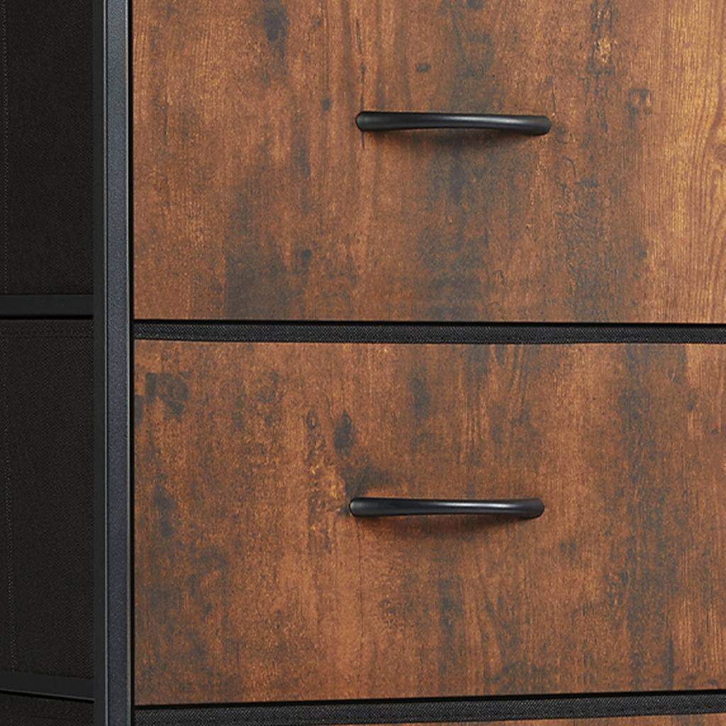 18" Black And Brown Fabric Wood And Metal Four Drawer Dresser - HomeRoots - Flyclothing LLC