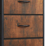 18" Black And Brown Fabric Wood And Metal Four Drawer Dresser - HomeRoots - Flyclothing LLC