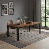 46" Brown and Black Wood and Iron Dining Table - HomeRoots - Flyclothing LLC