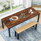 46" Brown and Black Wood and Iron Dining Table - HomeRoots - Flyclothing LLC