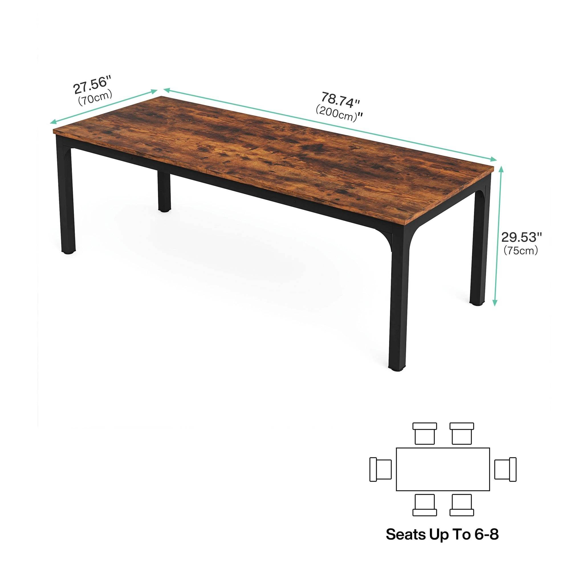 46" Brown and Black Wood and Iron Dining Table - HomeRoots - Flyclothing LLC