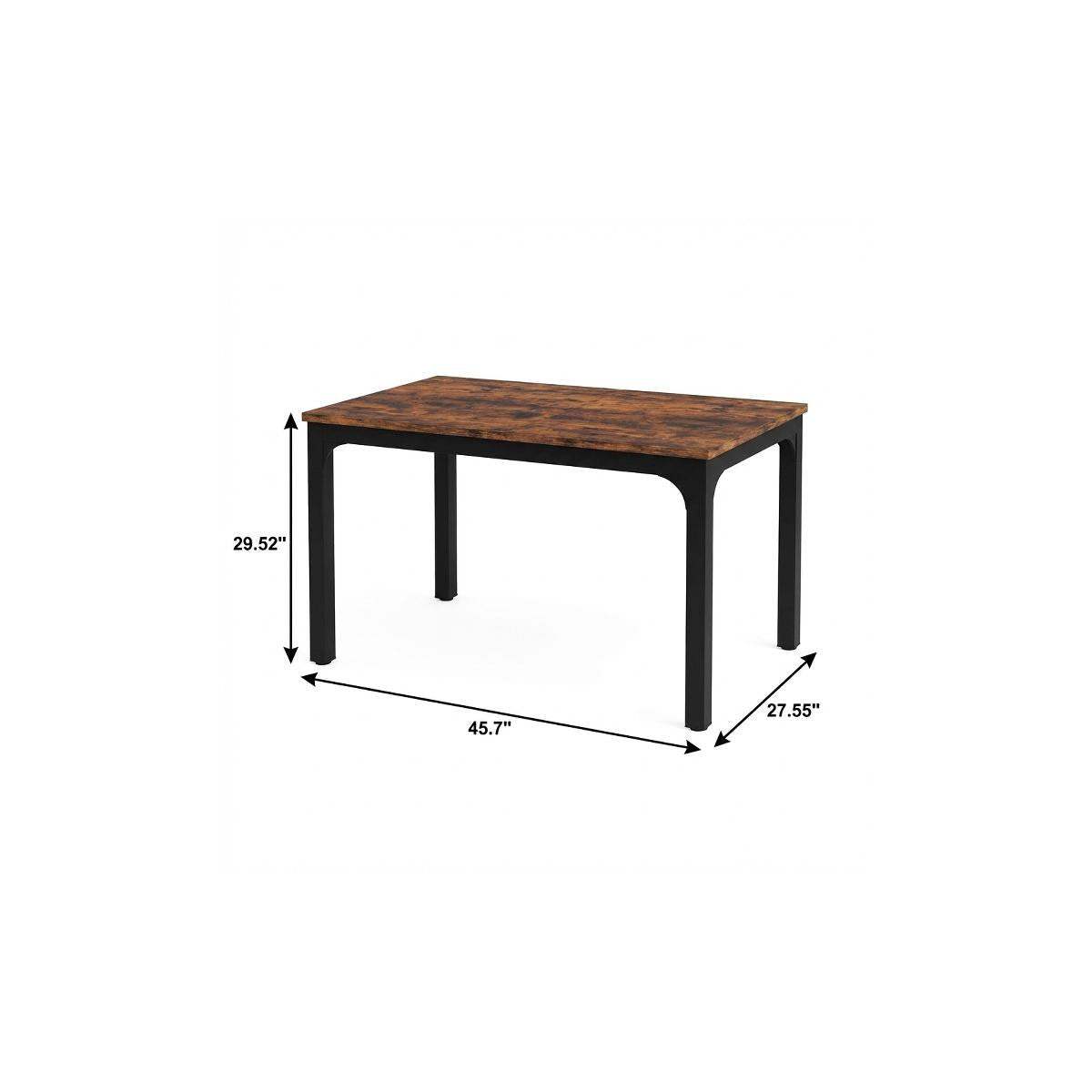 46" Brown and Black Wood and Iron Dining Table - HomeRoots - Flyclothing LLC